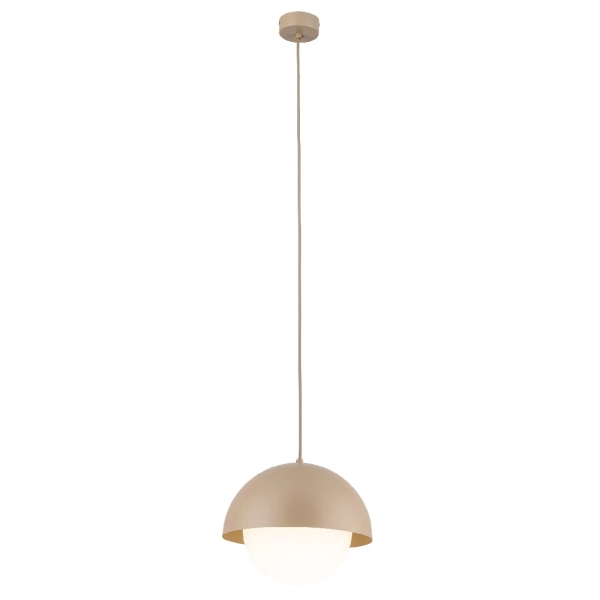 Wisząca lampa do salonu Bono Sabia mleczna kula beżowy