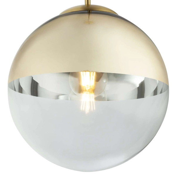 LAMPA wisząca VARUS 15856 Globo szklana OPRAWA zwis kula ball złota przezroczysta