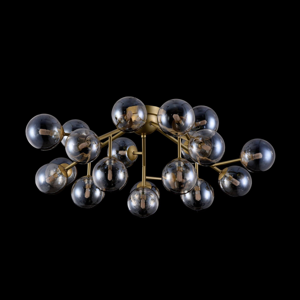 Modernistyczna LAMPA sufitowa DALLAS MOD545PL-20G Maytoni plafoniera OPRAWA szklana molekuły plafon bursztynowe złote