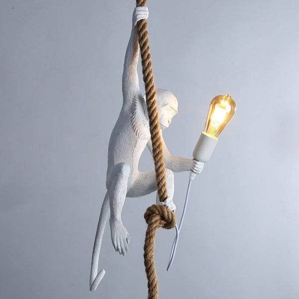 Ozdobna lampa wisząca Monkey ABR-KAR-B Abruzzo sypialniana małpka  biały