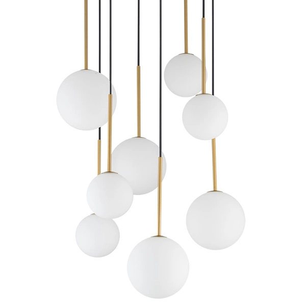 Lampa wisząca okrągła kaskada Karo 10934 Nowodvorski kule złota biała