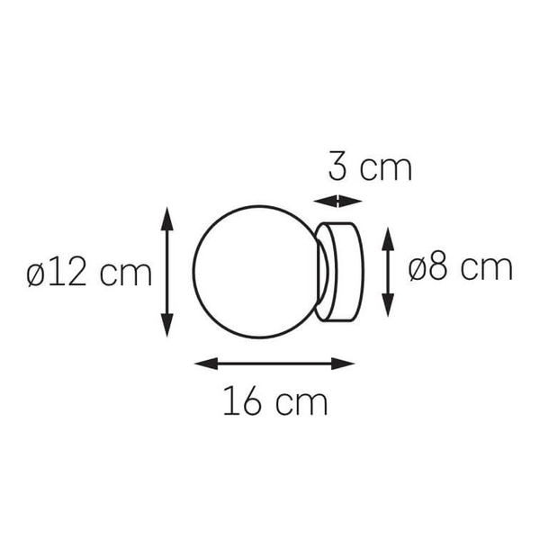 Kinkiet okrągły ścienny MIJA 21085120 Kaspa kula szklana biała tytan