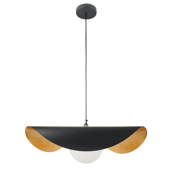 Lampa wisząca ze szklanym kloszem ENZO ST-F22020601-D60 black czarny złoty