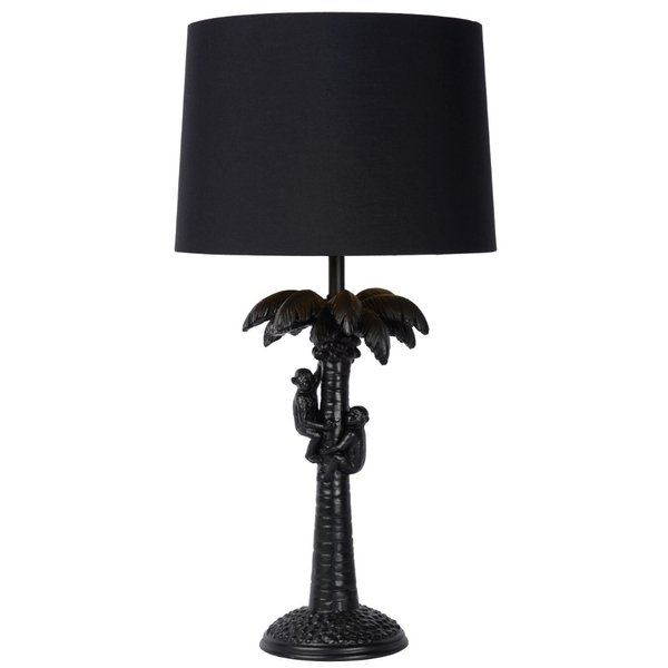 Orientalna LAMPKA stojąca EXTRAVAGANZA COCONUT 10505/81/30 Lucide dekoracyjna LAMPA biurkowa abażurowa małpki czarne