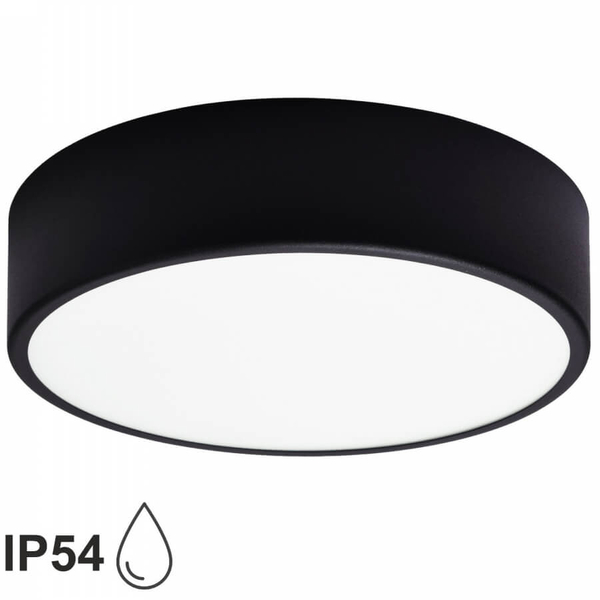 Zewnętrzna lampa sufitowa 137623600110 okrągła z sensorem ruchu IP54 czarna