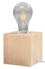Stołowa LAMPKA ekologiczna SL.0677 stojąca LAMPA biurkowa drewniana kostka cube kwadratowa