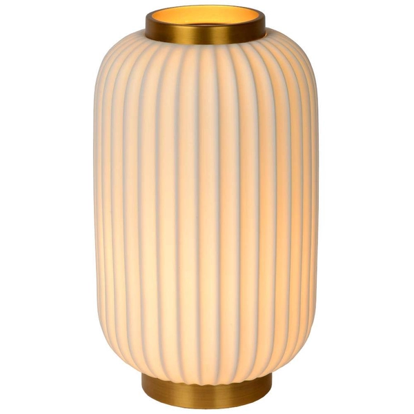 Stojąca LAMPKA stołowa GOSSE 13535/34/31 Lucide porcelanowa LAMPA plisowana angielska biała