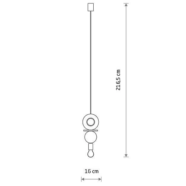 Zwisająca lampa nad stół Drops 11175 okręgi drewniana czarna