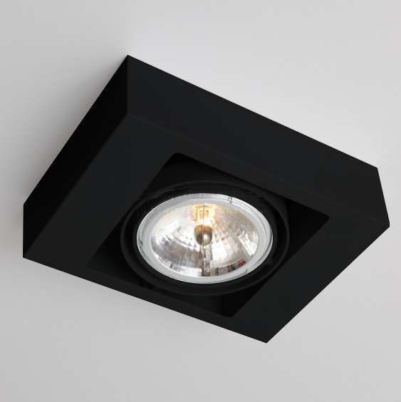 Spot LAMPA sufitowa KOGA 1152 Shilo natynkowa OPRAWA prostokątna metalowa do łazienki czarna