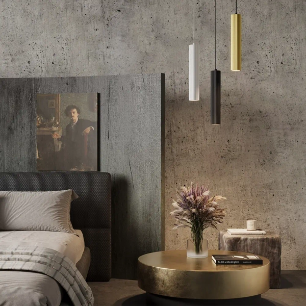 Minimalistyczna sufitowa lampa Calipso P106PL-01-GU10-W tuba biała