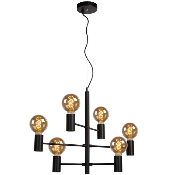Loftowa LAMPA wisząca LEANNE  21421/06/30 Lucide metalowa OPRAWA zwis czarny
