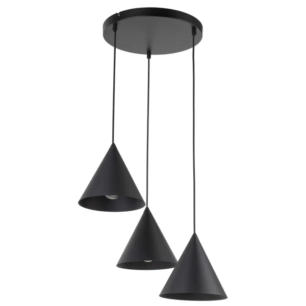 Lampa stożkowa wisząca CONO 10067 potrójna czarny