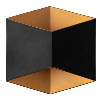 Industrialny kinkiet ścienny Triangles 8141 LED 5W 3000K IP54 czarny złoty