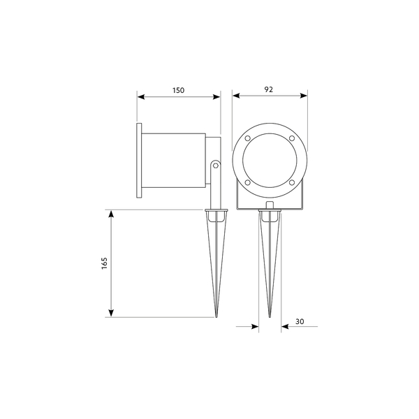 Reflektor ogrodowy Grassi 6792 SuperLED gruntowy IP65 czarny