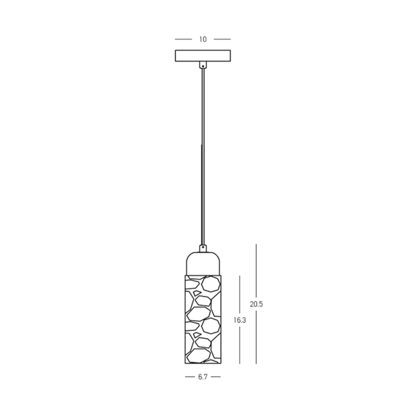 Wisząca lampa z kamienia 25417 do salonu drewniana beżowa