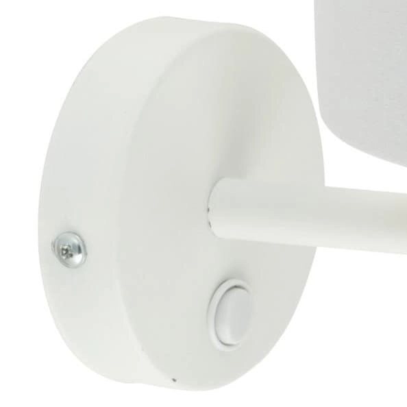 Okrągła kinkiet glamour Hilton 4770 TK Lighting tuba tkaninowy biały złoty