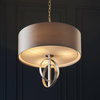 Wisząca lampa okrągła L&-195215 Light& do jadalni na łańcuchu szara