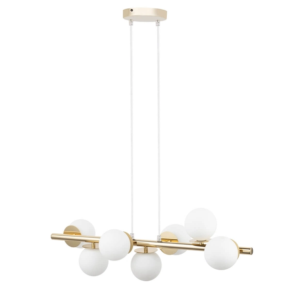 Lampa zwisająca do salonu Avola 40796 Sigma bubble biała złota