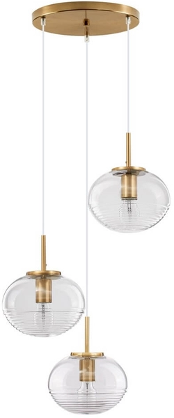 Salonowa lampa wisząca Haina kaskada złota przezroczysta