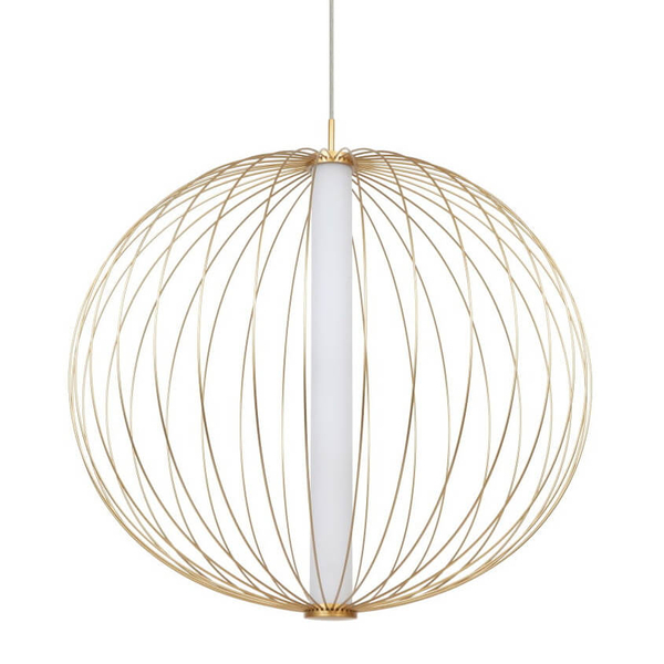 Industrialna lampa wisząca TREVISO LP-798/1P L GD Light Prestige LED 28W 4000K druciana oprawa klatka zwis kula złota