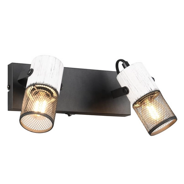 Reflektorowy kinkiet ścienny Tosh 804370234 tuby z włącznikiem czarny biały