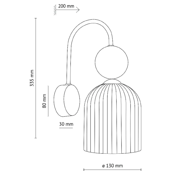 Szklana nocna lampa ścienna Sophia Cognac 11143 żebrowana zielony
