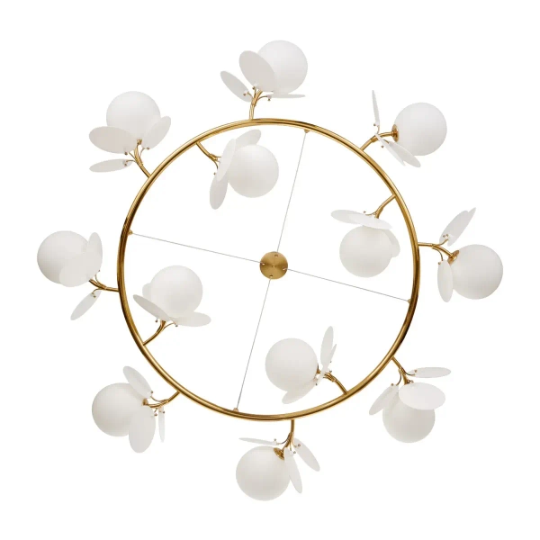 Żyrandol glamour CHIC ST-DL-2969 pierścień do salonu biały złoty