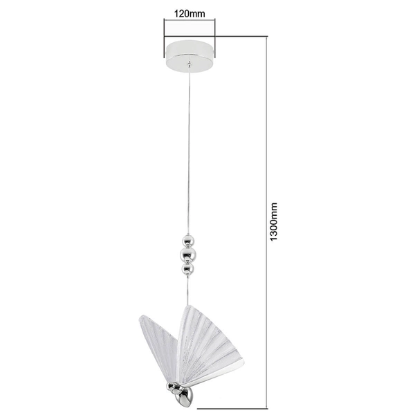 Wisząca lampa motyl Mariposa LP-1715/1P CH LED 8W 3000-6000K chrom
