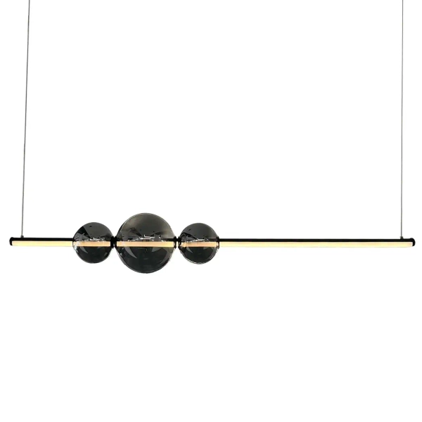 Podłużny żyrandol KUGEL ML0982 LED 30W 4000K do salonu kula czarny
