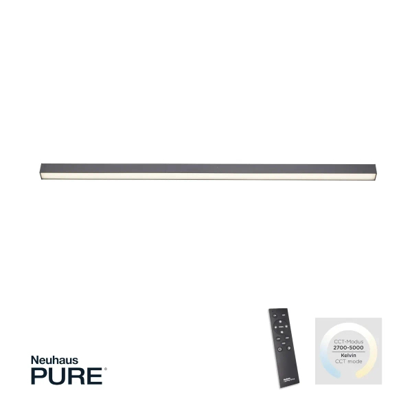 Podłużna lampa sufitowa PURE-LINES grafitowa 6021-13 1xLED 18W CCT na pilot