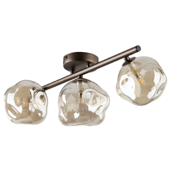 Sufitowa lampa szklana Lava Brown 11035 kule metalowy brązowy