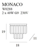 Kryształowy kinkiet MONACO W0288 Maxlight glamour do jadalni złoty