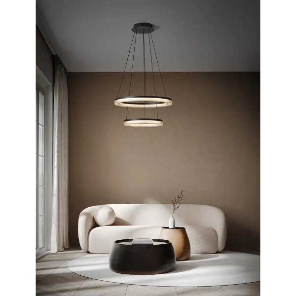 Jadalniana lampa wisząca ESTARIO LE45396 LED 46W 3000K pierścień czarny