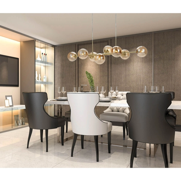 Szklana LAMPA wisząca ERIMIDA PND-2244-8A-GD Italux modernistyczny ZWIS molekuły kule balls złote