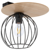 Industrialna lampa sufitowa Cyber 32354 druciana czarna drewno