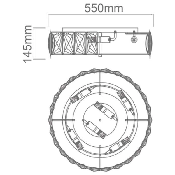 Plafon LAMPA okrągła Intero Gold PL Orlicki Design sufitowa OPRAWA kryształowa glamour złoty przezroczysty