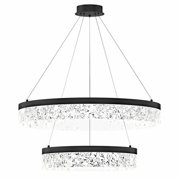 Lampa wisząca glamour Frozi 32-35561 LED 38W 3000K pierścienie czarna