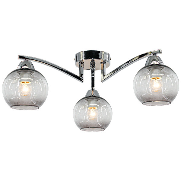 Loftowa LAMPA sufitowa Genewa 1986/3 8C Elem modernistyczna OPRAWA szklana chrom