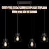 Drewniana LAMPA wisząca MINA 15326-4D Globo druciany ZWIS do salonu drewno czarny