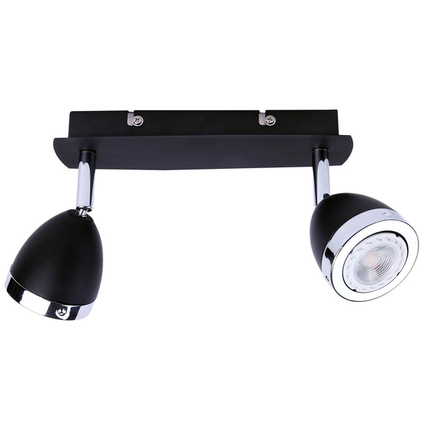 Downlight LAMPA sufitowa CALASA SPL-9372-2A BL Italux regulowana OPRAWA metalowe reflektorki czarne chrom