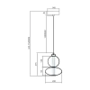 Wisząca lampa do sypialni DAPHNE ML0344 LED 12W 3000K czarna przydymiona