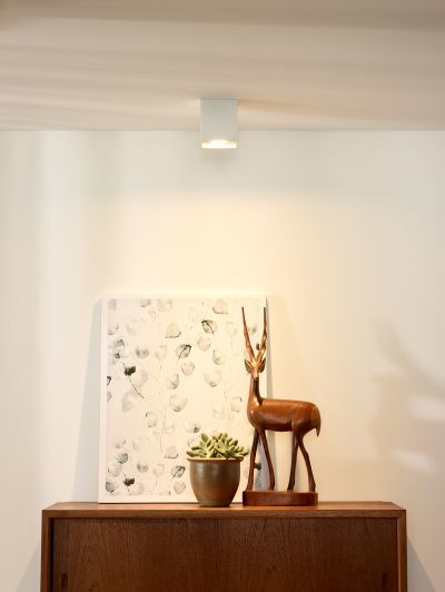 Nowoczesna LAMPA sufitowa BODI 09101/01/31 Lucide metalowy downlight prostokątny plafon biały