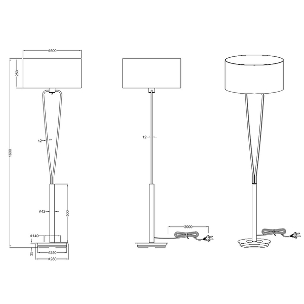 Podłogowa lampa do sypialni Paris 400200108 biały abażur stojący