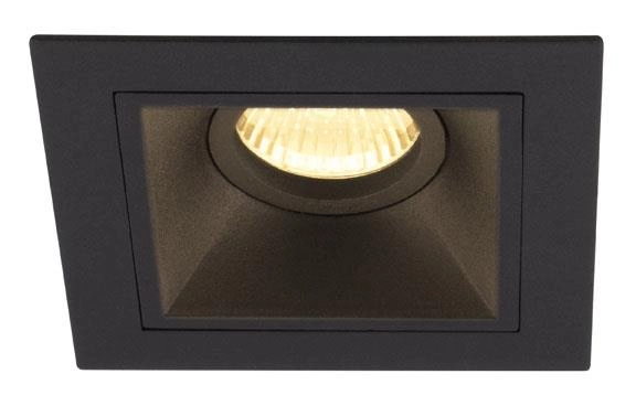 Sufitowa LAMPA podtynkowa HIT H0090 Maxlight metalowa OPRAWA kwadratowy wpust do zabudowy czarny