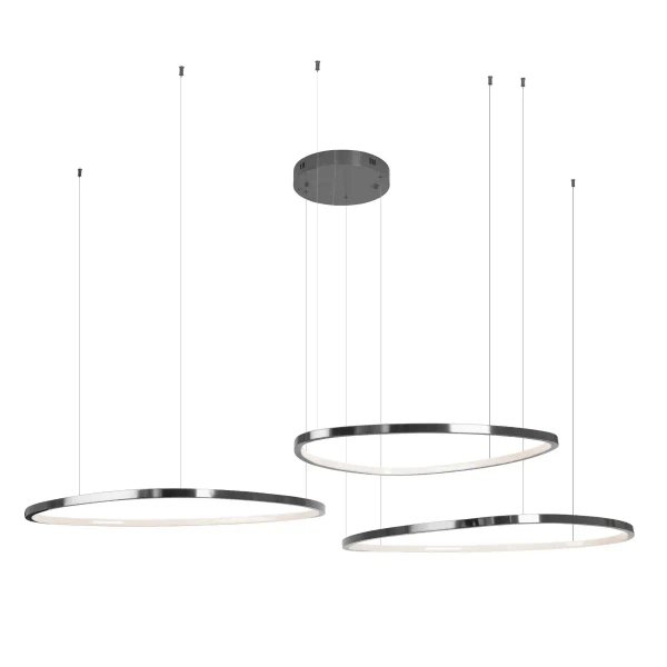 Potrójna wisząca lampa CAYENNE czarna P0663D 3xLED 130W 3000K pierścienie