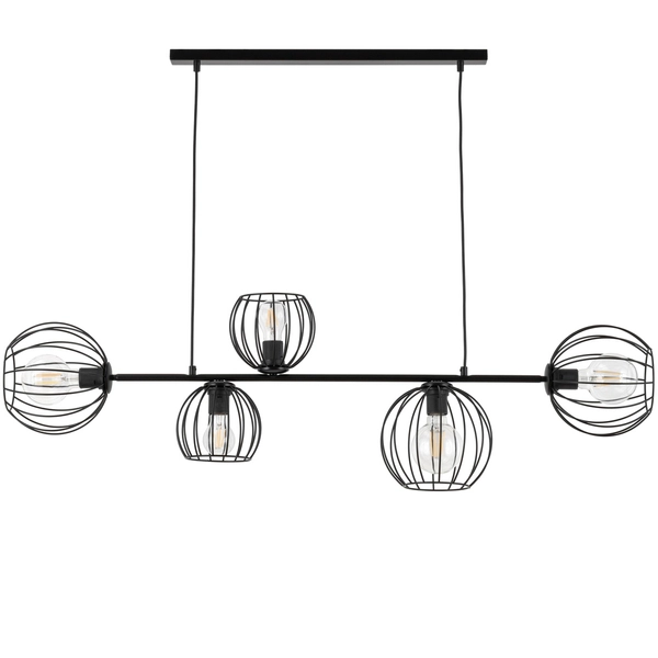 Industrialny zwis Madam 32372 molekuły metalowe nad stół czarne