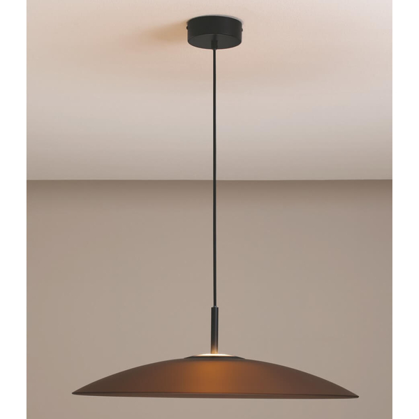 Lampa zwisająca PECA LE44272 LED 17W 3000K dysk czarna brązowa