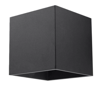 Kinkiet LAMPA ścienna SL.0057 metalowa OPRAWA przyścienna kostka cube czarna OUTLET