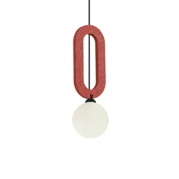 Lampa wisząca filcowa Masso PND-59839-1-RED nad stół kula biała czerwona