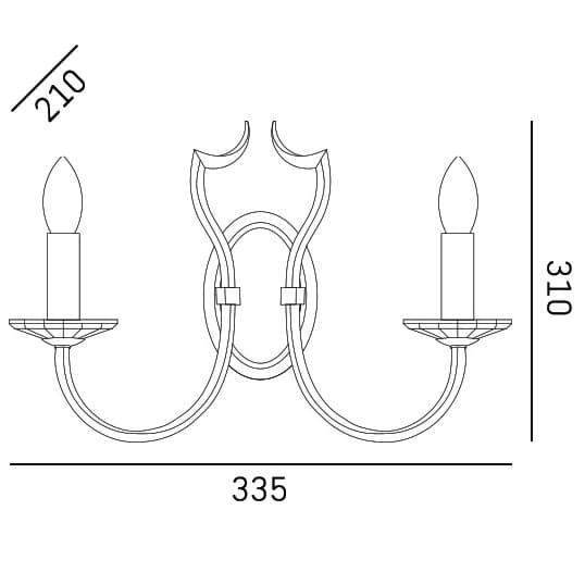 Klasyczny kinkiet Riga W02779CH-WH Cosmolight metal tkanina srebrny biały